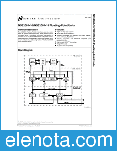 National Semiconductor NS32081-10 datasheet