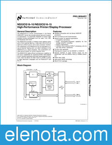 National Semiconductor NS32CG16-10 datasheet