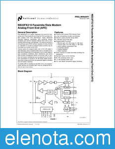 National Semiconductor NS32FX210 datasheet