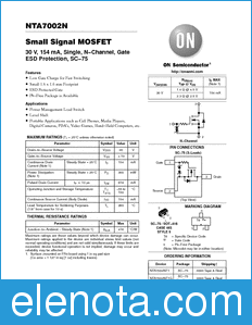 ON Semiconductor NTA7002N datasheet