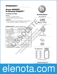 ON Semiconductor NTHS5402T1 datasheet