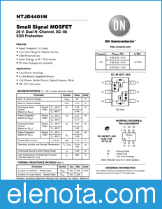 ON Semiconductor NTJD4401N datasheet
