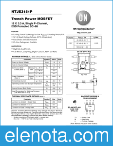 ON Semiconductor NTJS3151P datasheet
