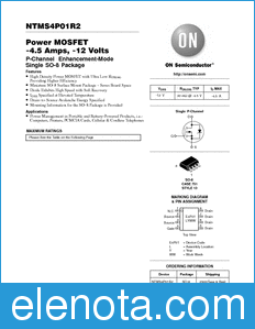 ON Semiconductor NTMS4P01R2 datasheet