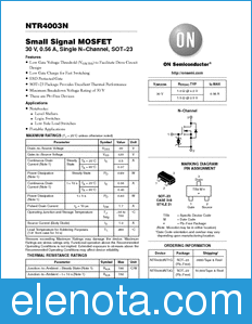 ON Semiconductor NTR4003N datasheet