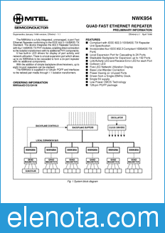Zarlink Semiconductor NWK954 datasheet