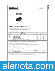 Fairchild NZT651 datasheet