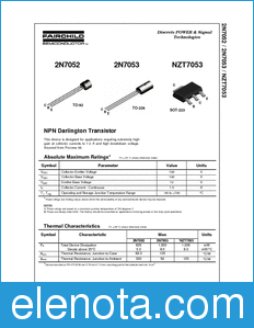 Fairchild NZT7053 datasheet