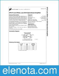 National Semiconductor OP-07 datasheet