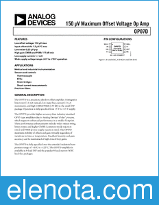 Analog Devices OP07D datasheet