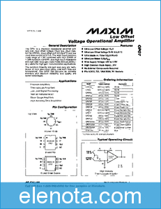MAXIM - Dallas Semiconductor OP07 datasheet