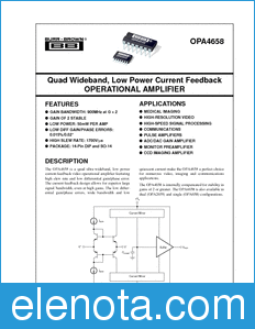 Texas Instruments OPA4658 datasheet