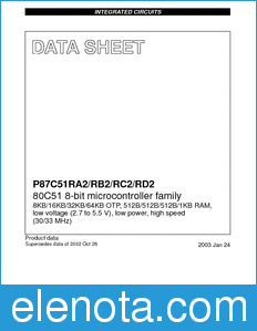 Philips P87C51RA2 datasheet