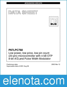 Philips P87LPC768 datasheet