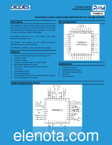 Diodes Incorporated PAM8610 datasheet