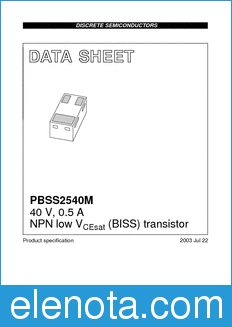 Philips PBSS2540M datasheet
