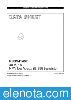 Philips PBSS4140T datasheet