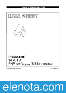 Philips PBSS5130T datasheet