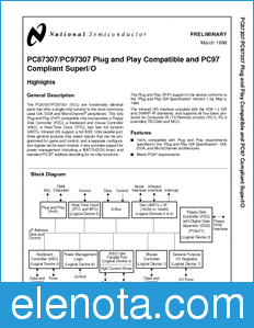 National Semiconductor PC87307 datasheet