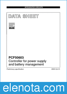 Philips PCF50603 datasheet