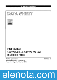 Philips PCF8576C datasheet