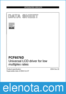 Philips PCF8576D datasheet