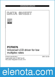 Philips PCF8576 datasheet