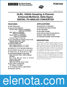 Texas Instruments PCM1608 datasheet