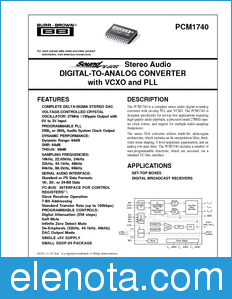 Texas Instruments PCM1740 datasheet