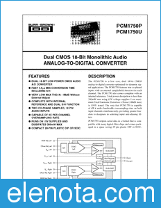 Texas Instruments PCM1750 datasheet