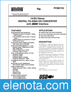 Texas Instruments PCM2702 datasheet