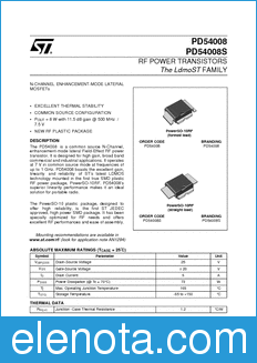 STMicroelectronics PD54008 datasheet