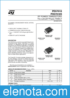 STMicroelectronics PD57018 datasheet