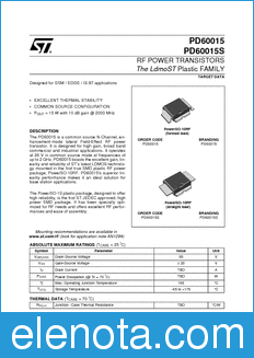 STMicroelectronics PD60015 datasheet