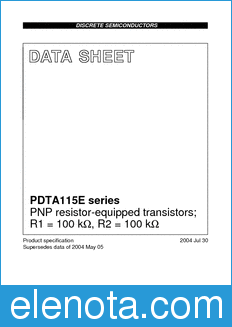 Philips PDTA115E datasheet