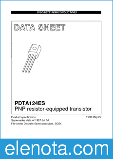 Philips PDTA124ES datasheet