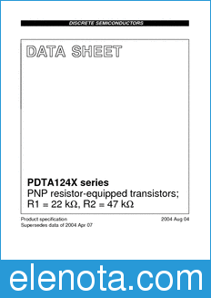 Philips PDTA124X datasheet