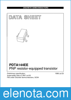 Philips PDTA144EE datasheet