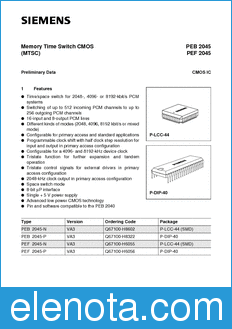 Infineon PEF2045 datasheet