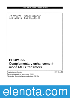Philips PHC21025 datasheet