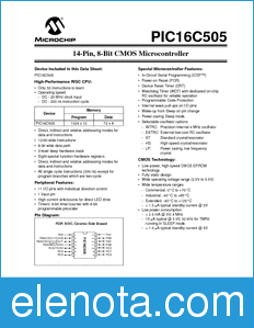 Microchip PIC16C505 datasheet