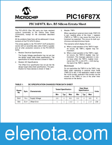 Microchip PIC16F87X datasheet