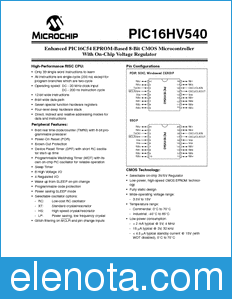 Microchip PIC16HV540 datasheet