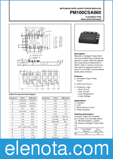 Mitsubishi PM100CSA060 datasheet