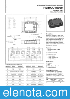 Mitsubishi PM100CVA060 datasheet