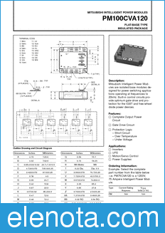 Mitsubishi PM100CVA120 datasheet