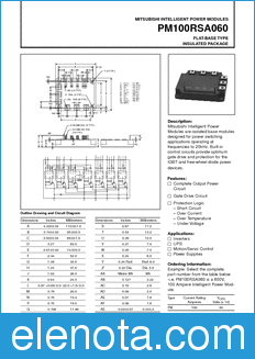 Mitsubishi PM100RSA060 datasheet