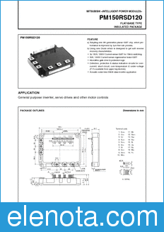 Mitsubishi PM150RSD120 datasheet