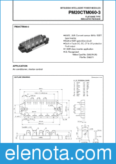 Mitsubishi PM20CTM060-3 datasheet