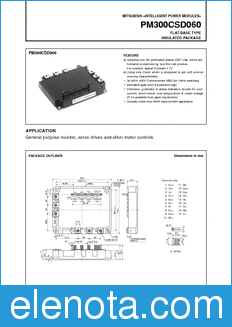 Mitsubishi PM300CSD060 datasheet